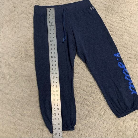 Victoria's Secret Soft Blue Sequins V. Secret Logo Small Drawstring Joggers - Picture 15 of 15
